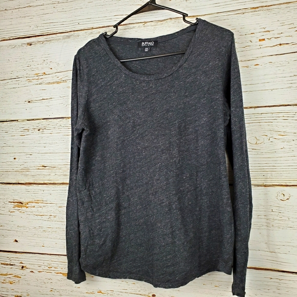 Buffalo David Bitton Heathered Grey Top - Picture 2 of 4